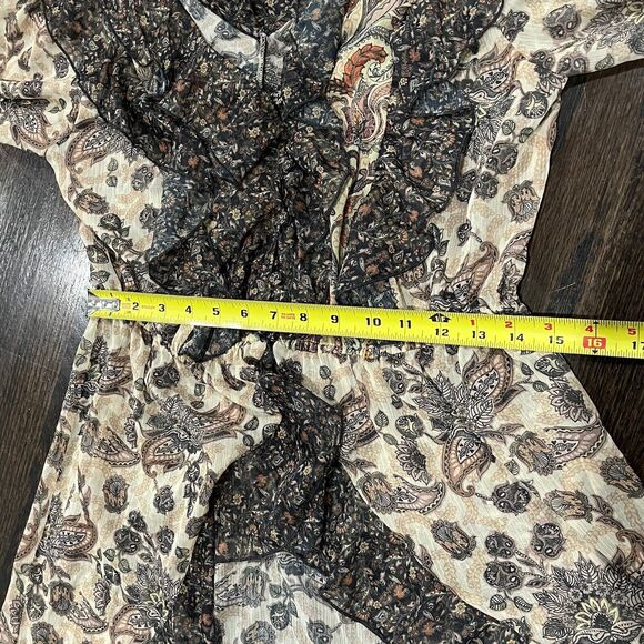 Anthropologie Blouse Women’s Medium Let Me Be Sheer Femme Paisley Button Down - Picture 11 of 11